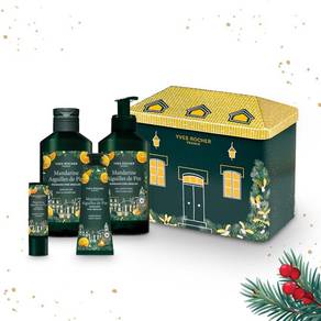 Set Häuschen Mandarine Kiefernnadeln